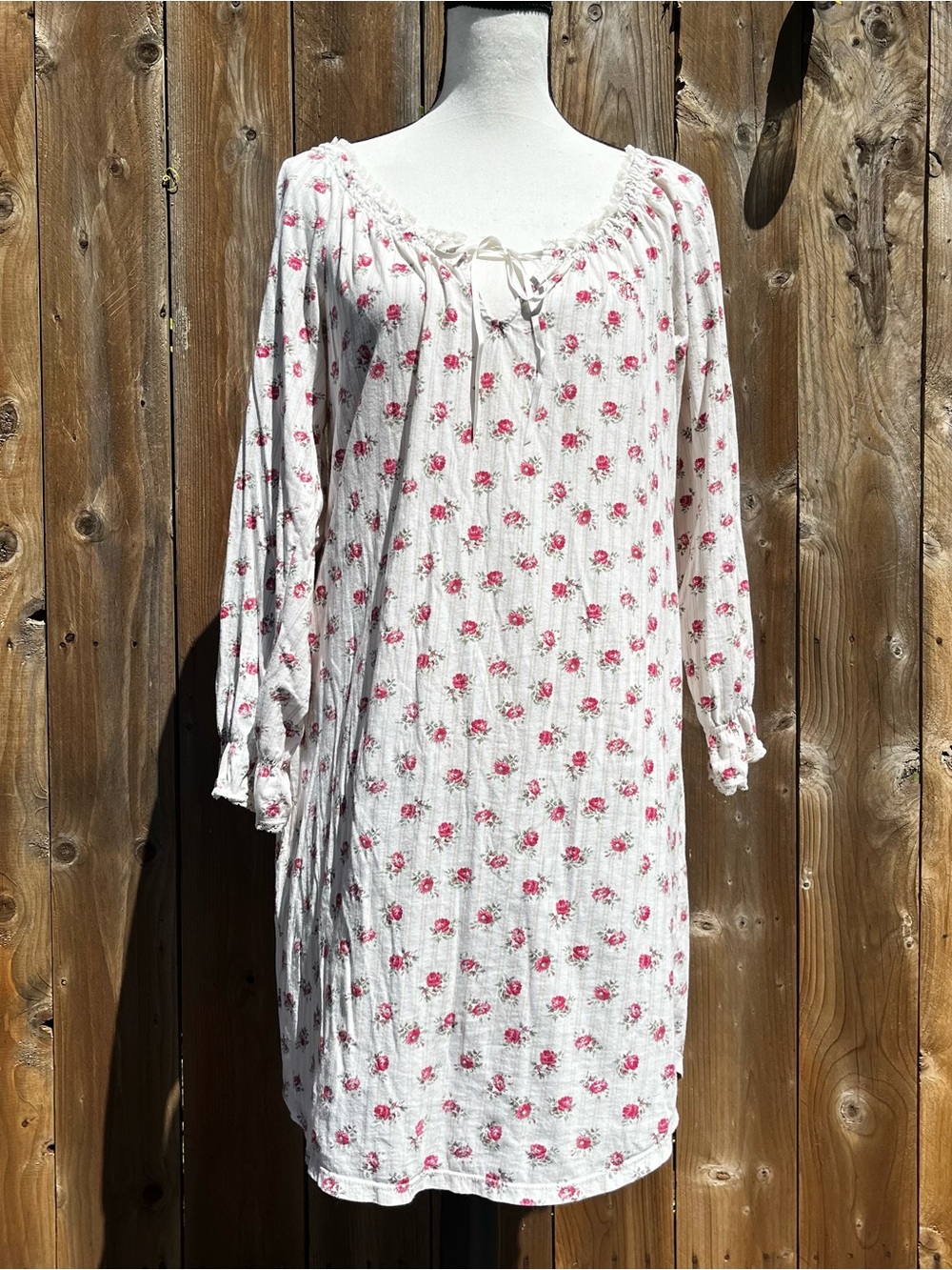 Lauren Ralph Lauren Cottagecore Floral Long-Sleeve 100% Cotton Red Floral Dress